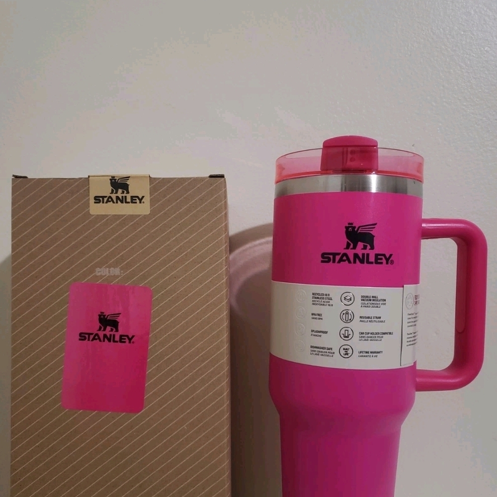 Stanley Pink Insulated Travel Mug with Handle